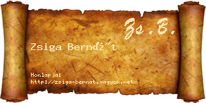 Zsiga Bernát névjegykártya