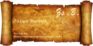 Zsiga Bernát névjegykártya